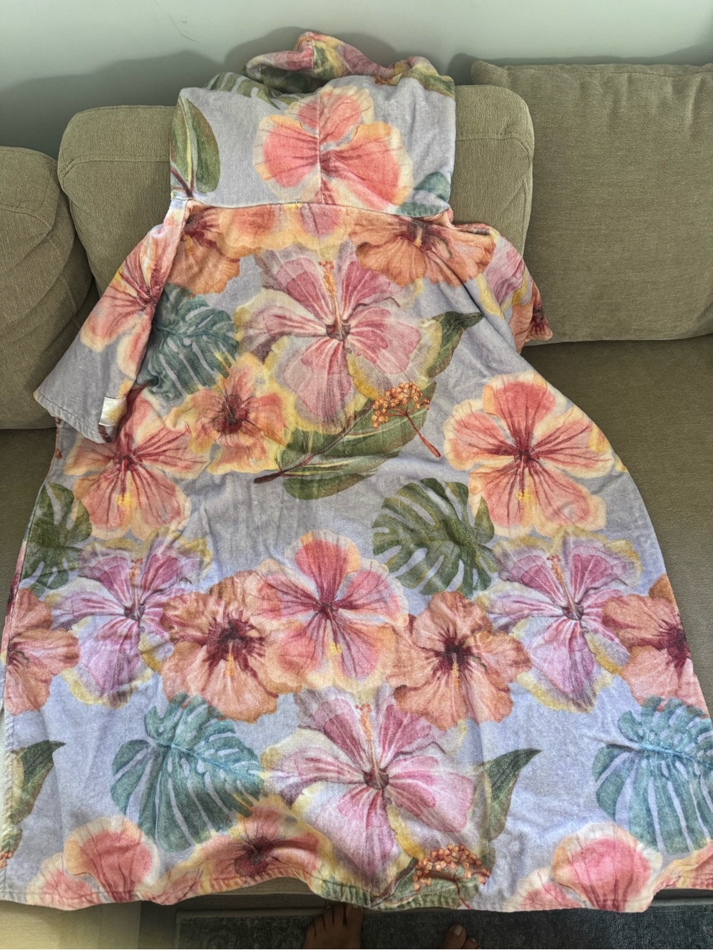 Surf rags hibiscus towel poncho - Picture 4 of 4